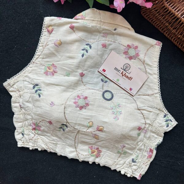 Elegant Khadi Collar Blouse - Image 3