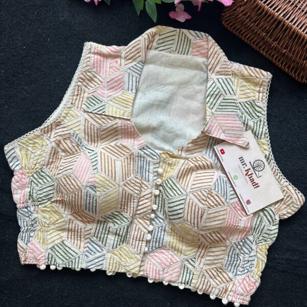 Khadi Collar Sleeveless Blouse