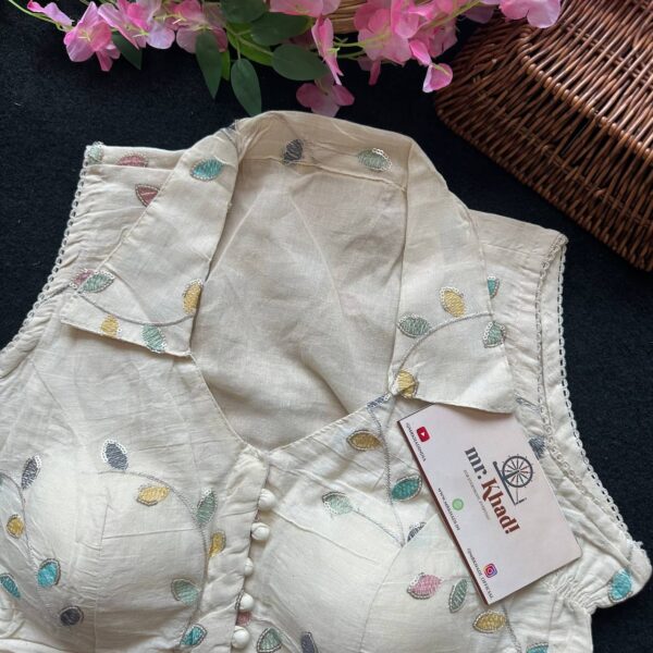 Designer Khadi Collar Blouse - Image 2