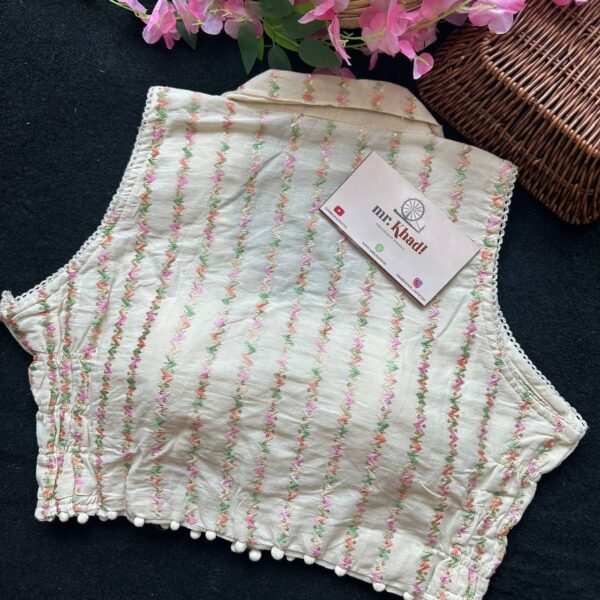 Khadi Collar Designer Blouse - Image 3