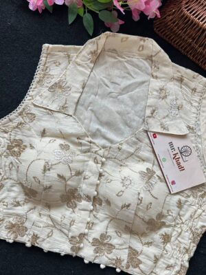 Silver Work Designer Khadi Blouse