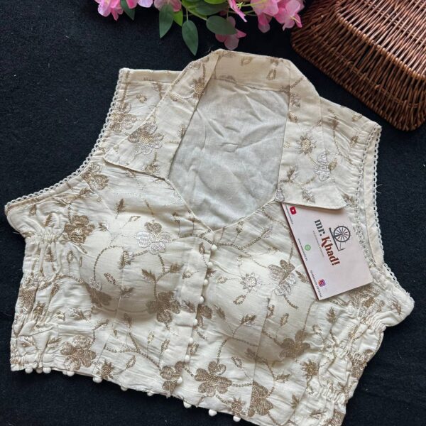 Silver Work Designer Khadi Blouse