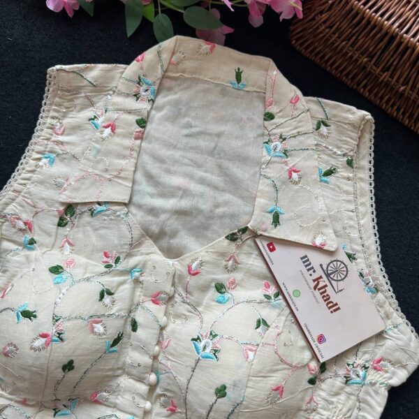 Designer Khadi Cotton Blouse - Image 2