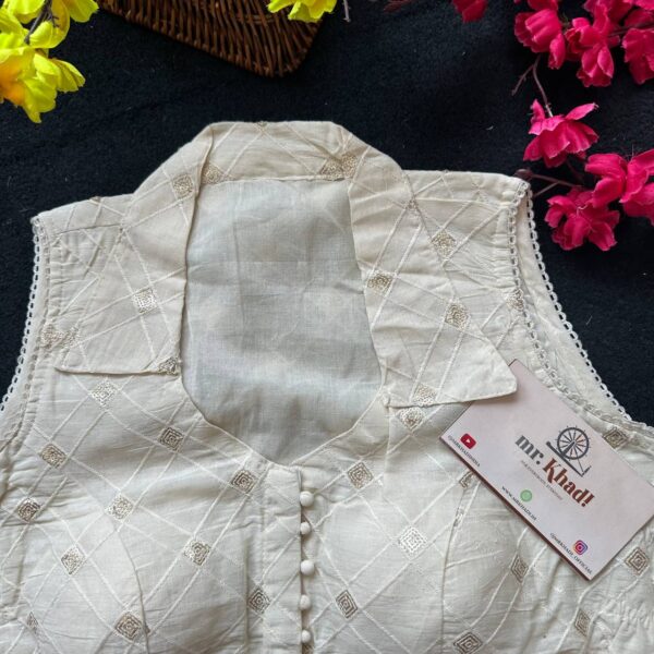 Designer Khadi Cotton Blouse - Image 2