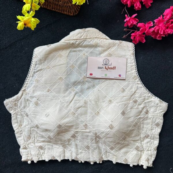 Designer Khadi Cotton Blouse - Image 3