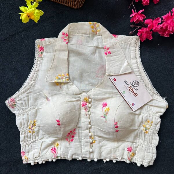 Pink and Yellow Designer Blouse