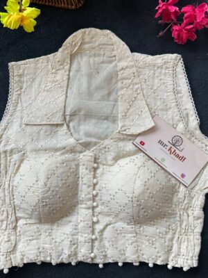 Designer Stretchable Khadi Blouse