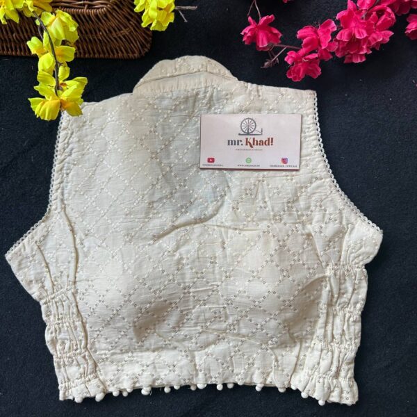 Designer Stretchable Khadi Blouse - Image 2