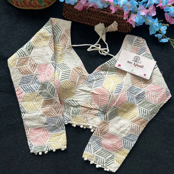 Khadi Cotton Full Seleeve Desginer Blouse