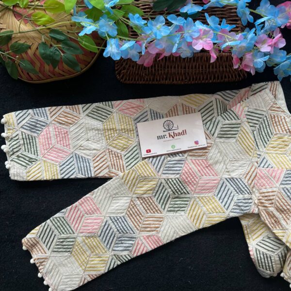 Khadi Cotton Full Seleeve Desginer Blouse - Image 3