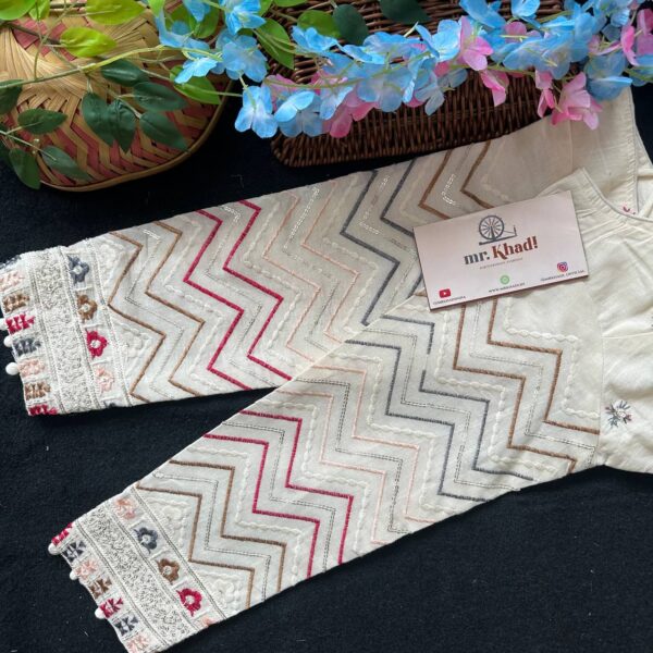Khadi Cotton Colorful Seleeve Desgin Blouse - Image 3