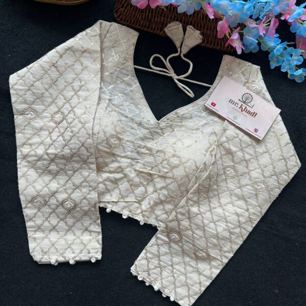 Khadi Cotton Sequnce Work Blouse
