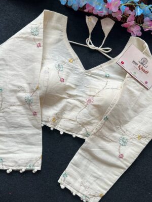Khadi Cotton Flower Desgin Blouse