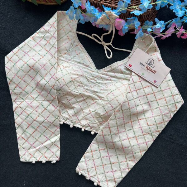 Cotton Multi Sequnce Full Seleeve Blouse