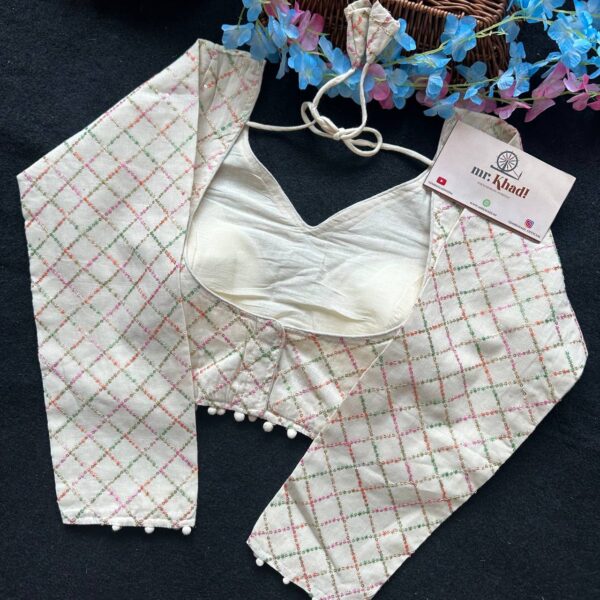 Cotton Multi Sequnce Full Seleeve Blouse - Image 3