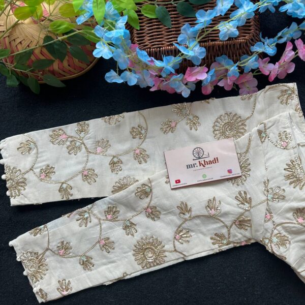 Khadi Cotton Gotta Patti Blouse - Image 3