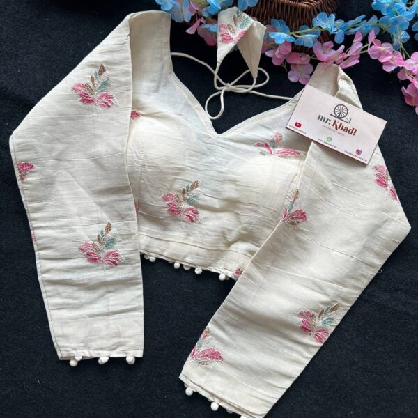 Khadi Cotton Fancy Desgin Full Seleeve Blouse