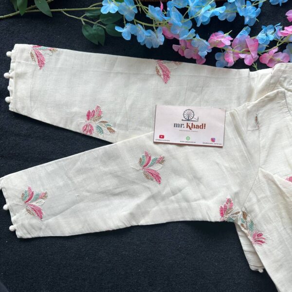 Khadi Cotton Fancy Desgin Full Seleeve Blouse - Image 3
