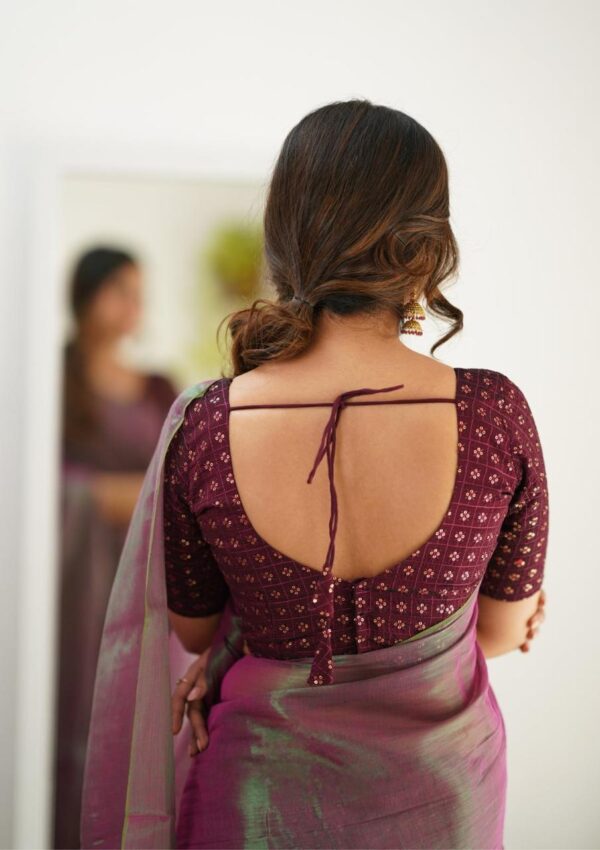 Tissue Cotton New Look Saree - Image 7