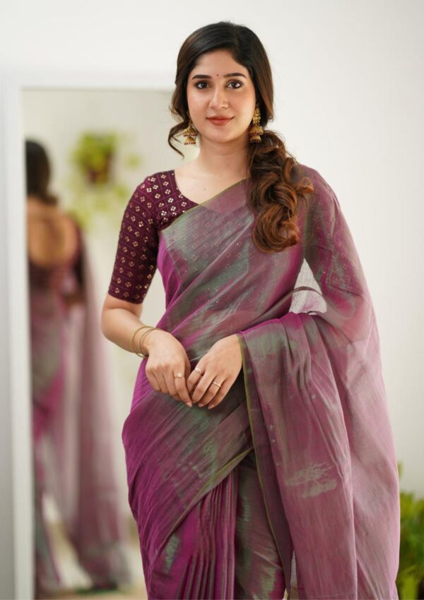 Tissue Cotton New Look Saree - Image 10
