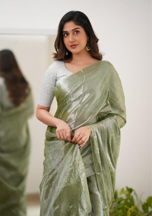 Tissue Cotton Saree - Image 6