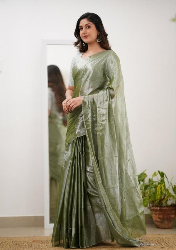 Tissue Cotton Saree - Image 7