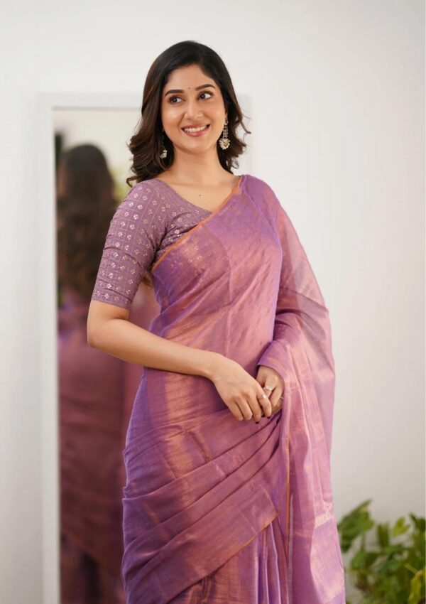 Tissue Cotton Elegance Saree - Image 2