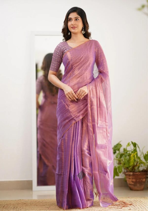 Tissue Cotton Elegance Saree - Image 4