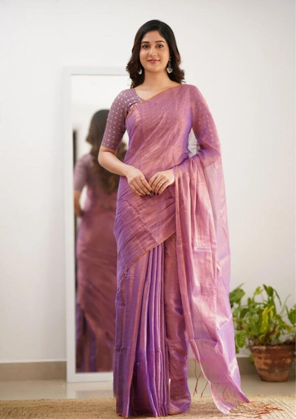 Tissue Cotton Elegance Saree - Image 5
