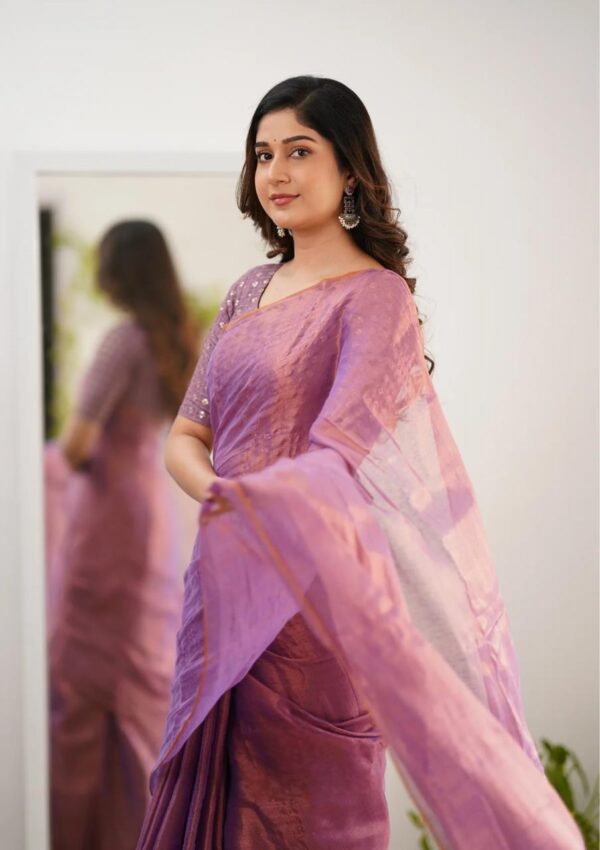 Tissue Cotton Elegance Saree - Image 6