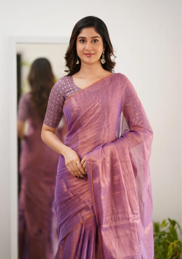 Tissue Cotton Elegance Saree - Image 7