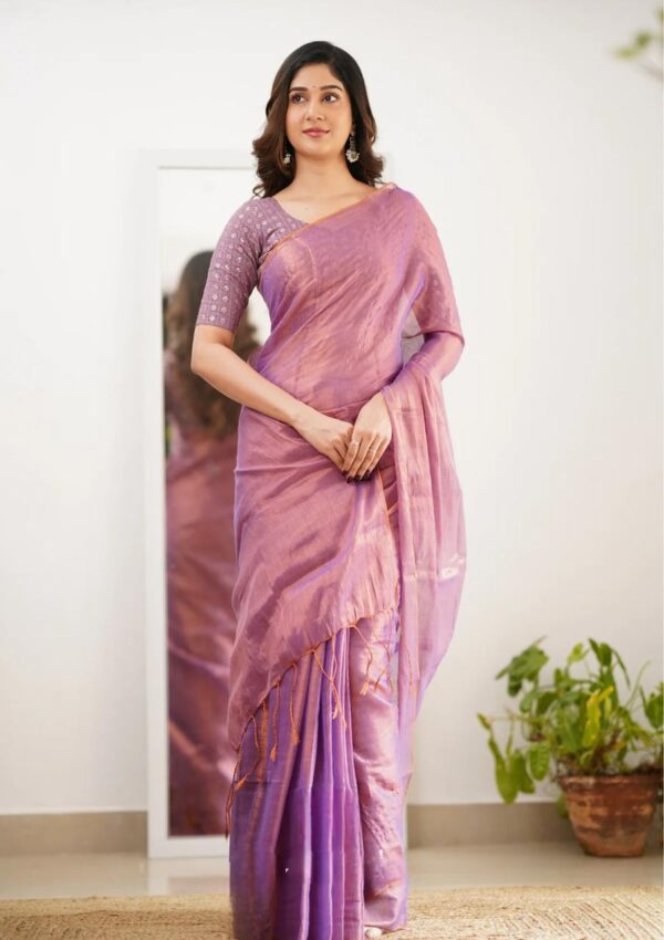 Tissue Cotton Elegance Saree - Image 8