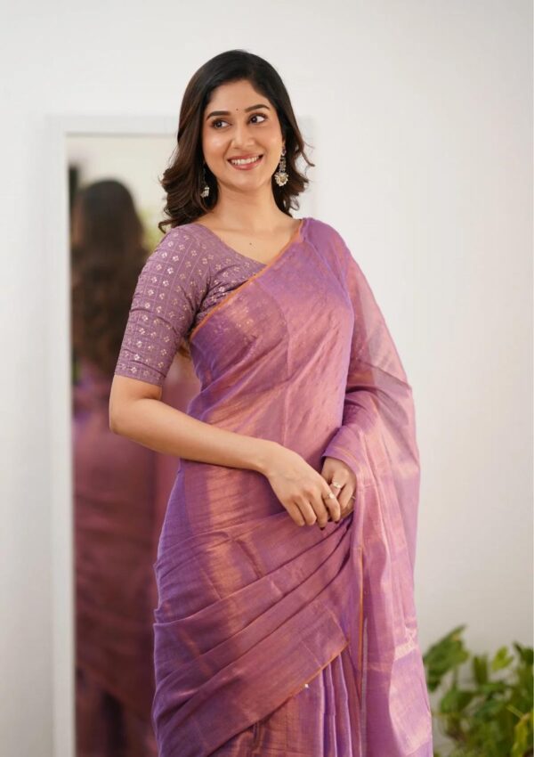 Tissue Cotton Elegance Saree - Image 11