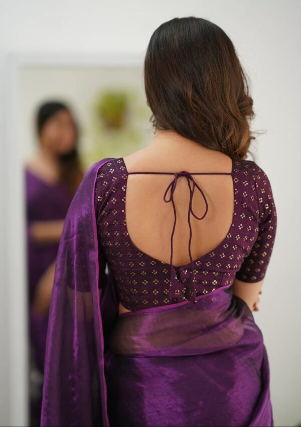 Premium Tissue Cotton Saree Running - Image 5