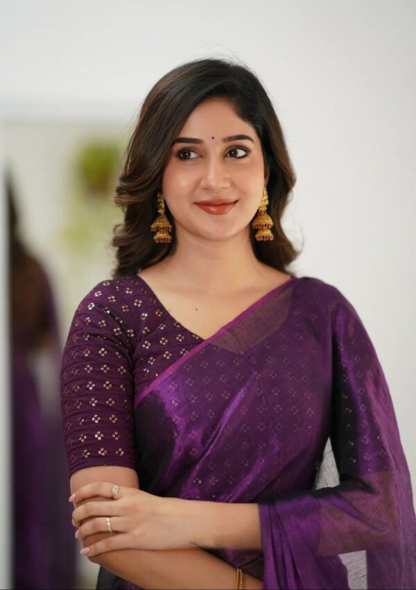 Premium Tissue Cotton Saree Running - Image 7