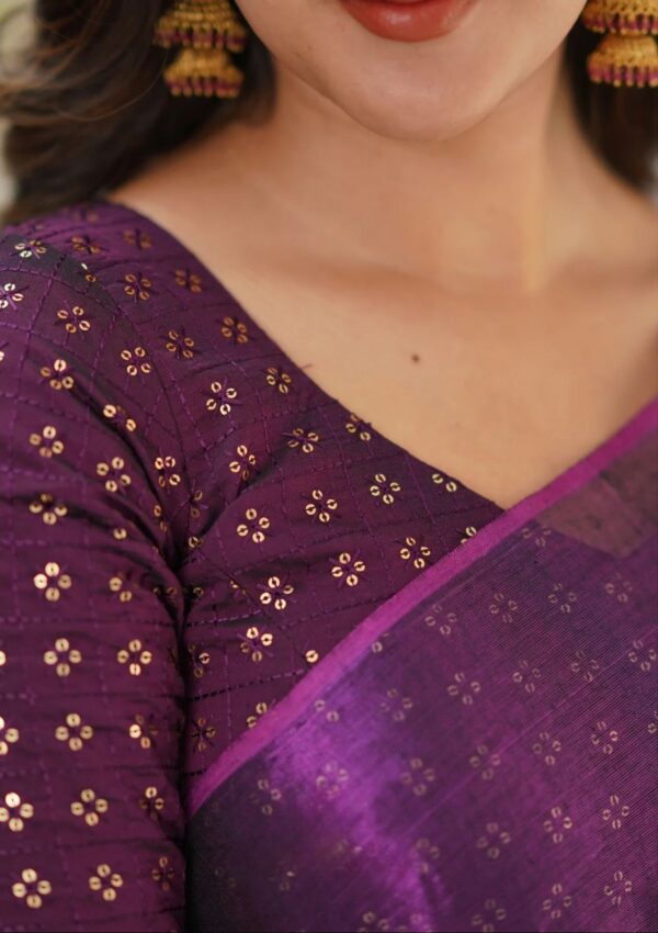 Premium Tissue Cotton Saree Running - Image 8