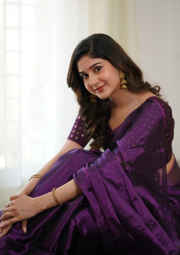 Premium Tissue Cotton Saree Running - Image 9