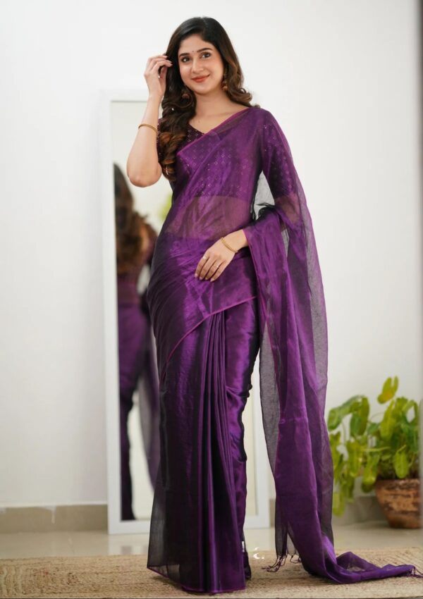 Premium Tissue Cotton Saree Running