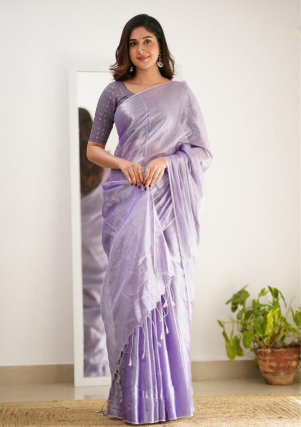 Tissue Cotton Elegance Saree - Image 2