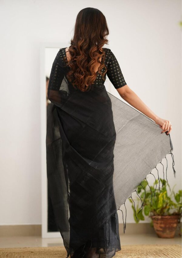 Premium Tissue Cotton Saree - Image 6