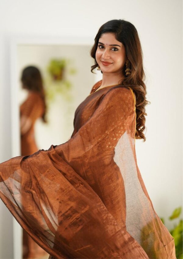 Tissue Cotton Saree - Image 2