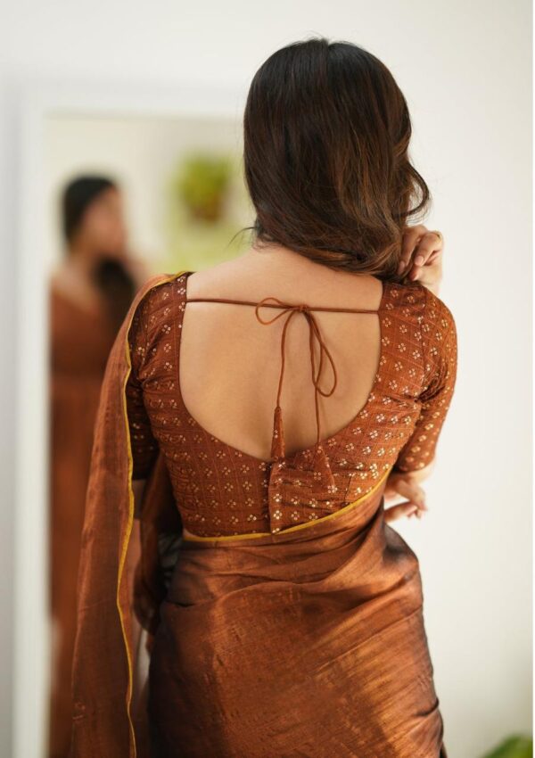 Tissue Cotton Saree - Image 6