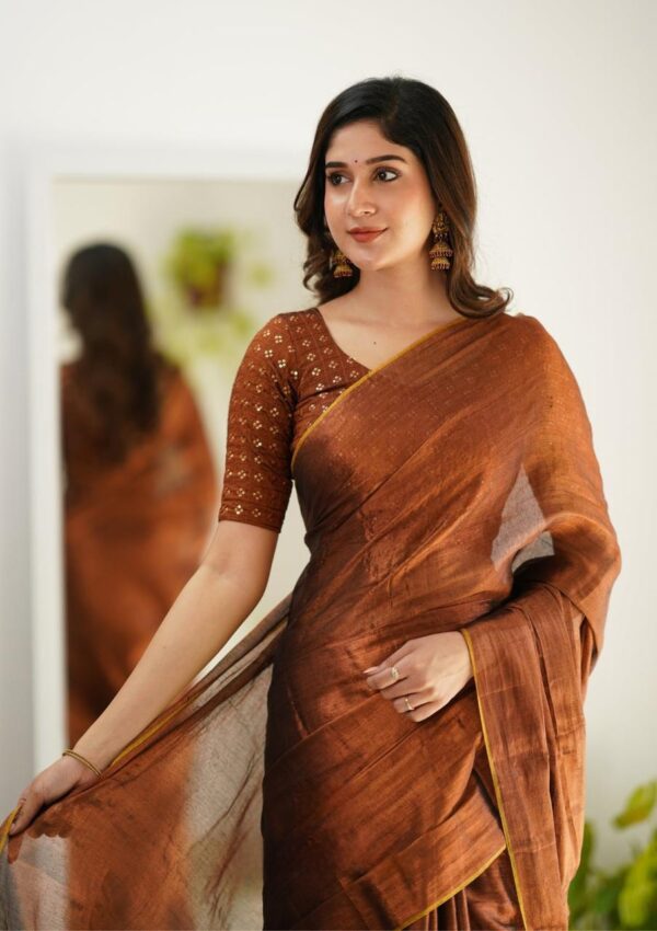Tissue Cotton Saree - Image 9