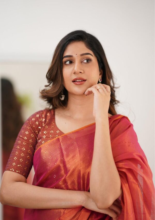 Tissue Cotton Styliesh Saree - Image 6