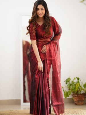 Tissue Cotton Party Wear Saree