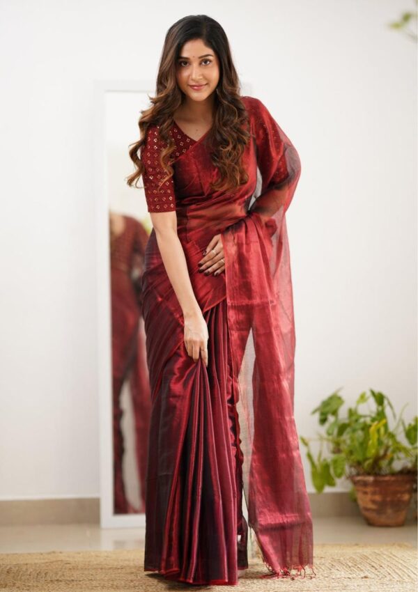 Tissue Cotton Party Wear Saree