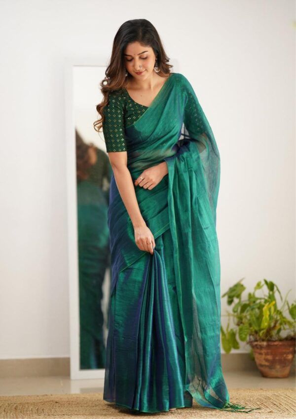 Tissue Cotton Saree - Image 4