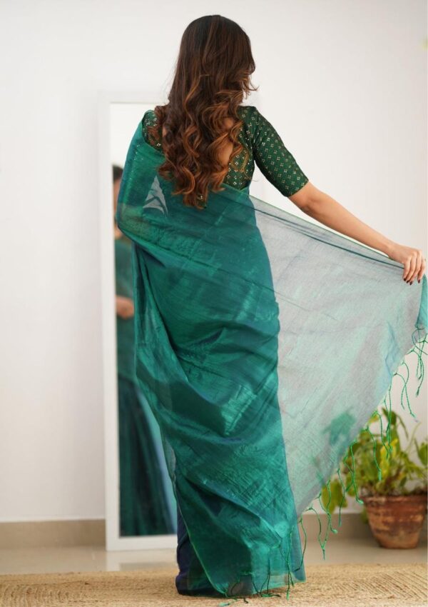 Tissue Cotton Saree - Image 6