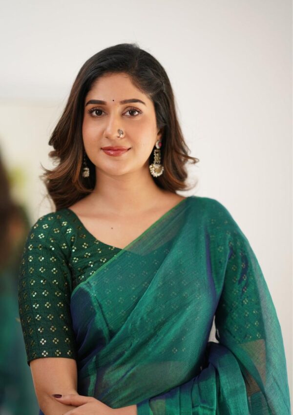Tissue Cotton Saree - Image 11