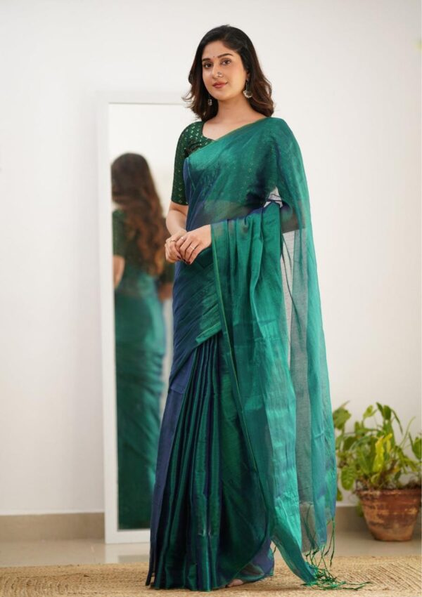 Tissue Cotton Saree - Image 13